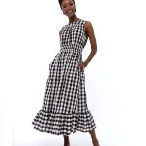 A new day Black and White Checkered Midi Dress